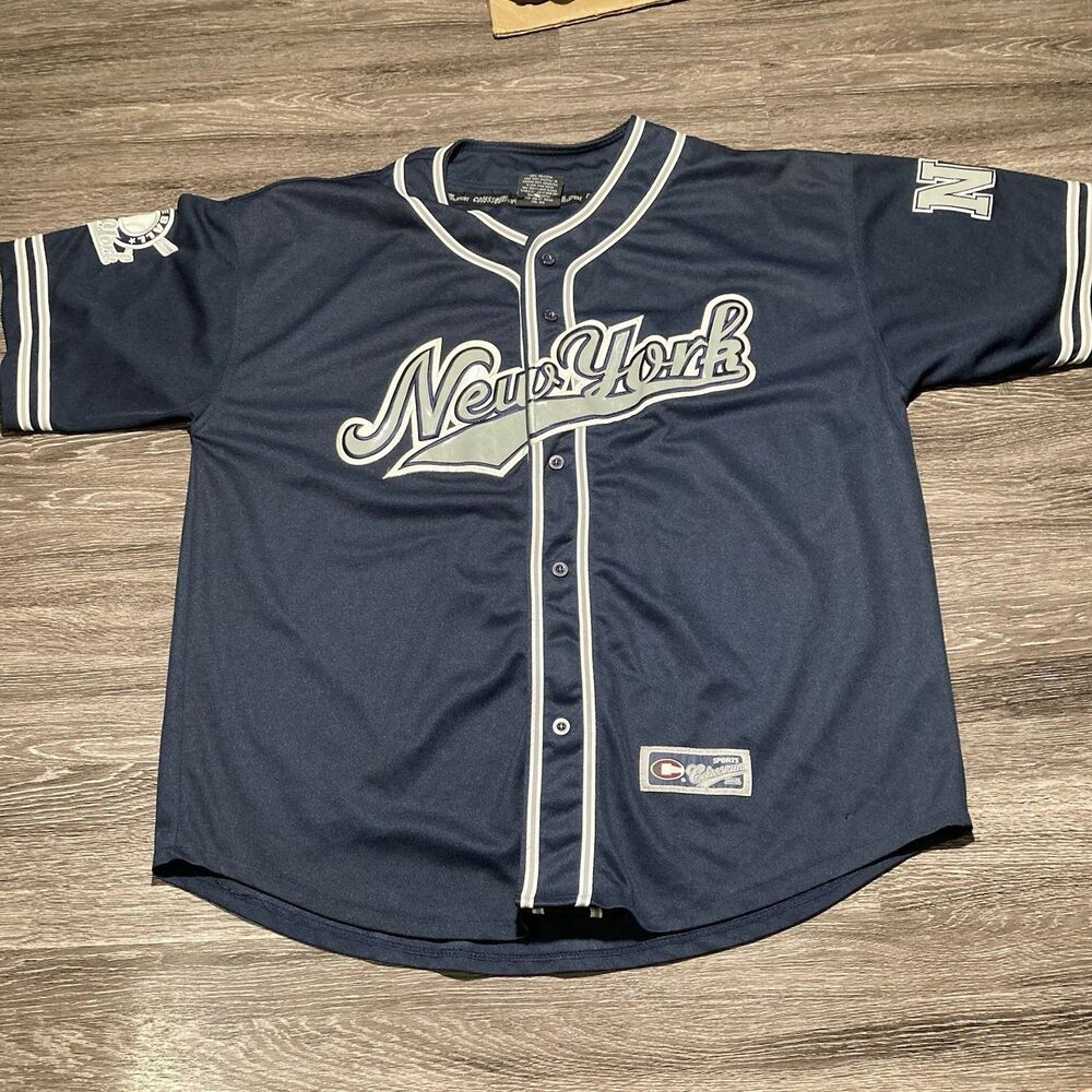 Vintage New York Yankees Baseball Jersey Mens 3XL Colosseum  Blue